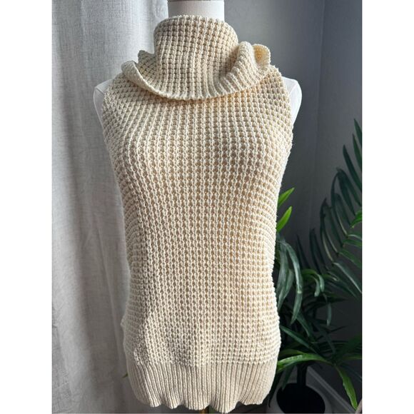 Trina Turk Cowl Neck Chunky Sweater Sleeveless Top Cotton‎ Beach Cover - Picture 1 of 6